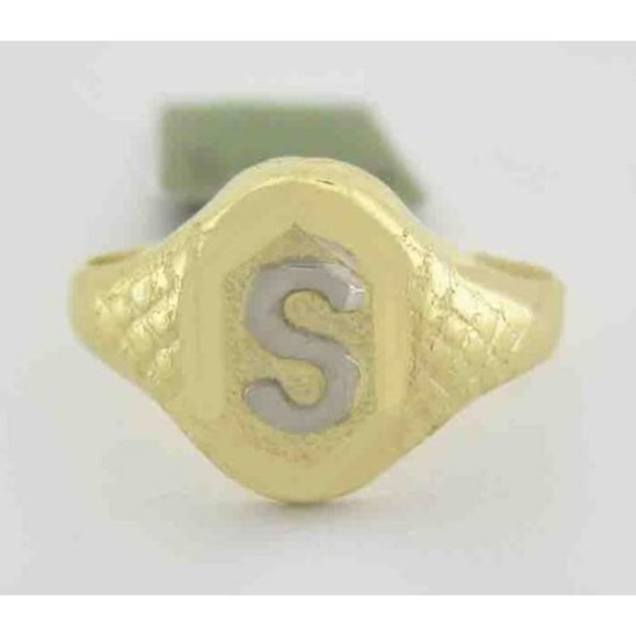 Initial "S" Kid Ring 10k Yellow Gold